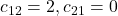 c_{12}=2, c_{21}=0