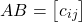 \[AB=\begin{bmatrix} c_{ij} \end{bmatrix}\]